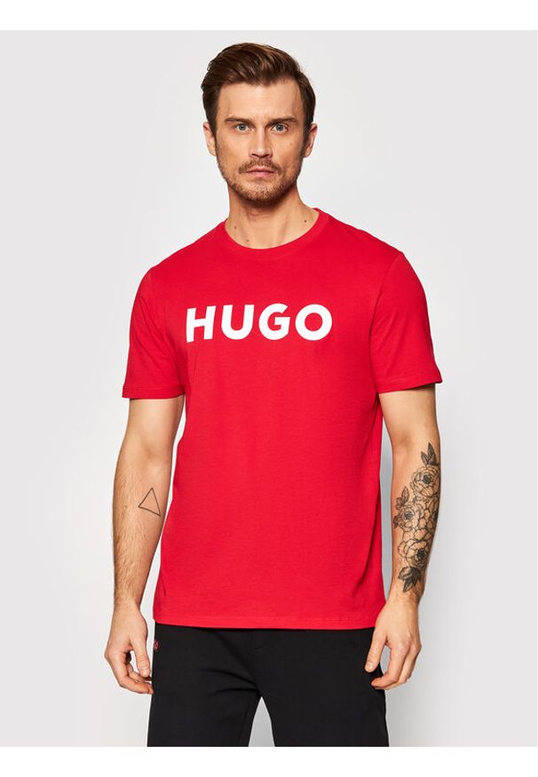 Hugo T-Shirt Dulivio 50467556 Czerwony Regular Fit. Kolor: czerwony. Materiał: bawełna