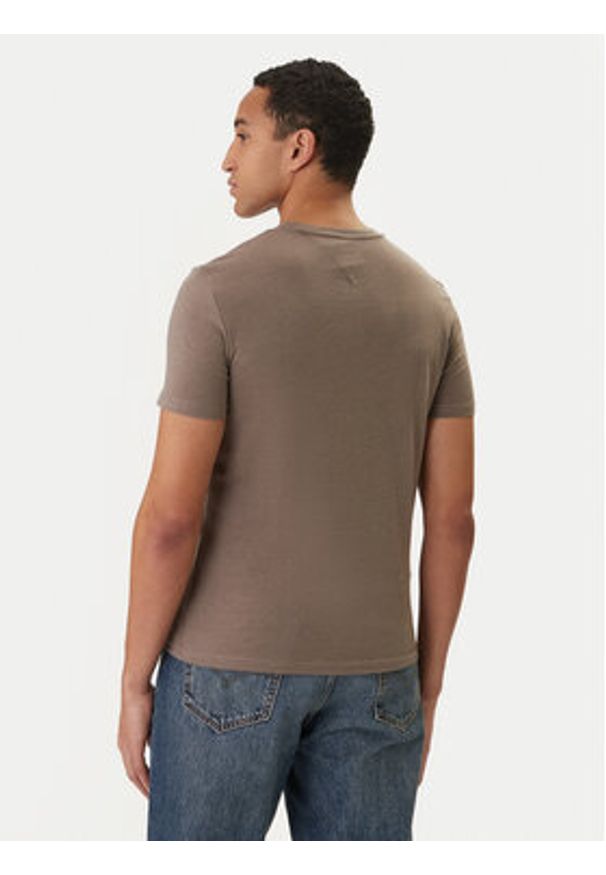 Tommy Jeans T-Shirt DM0DM20363 Beżowy Slim Fit. Kolor: beżowy. Materiał: bawełna