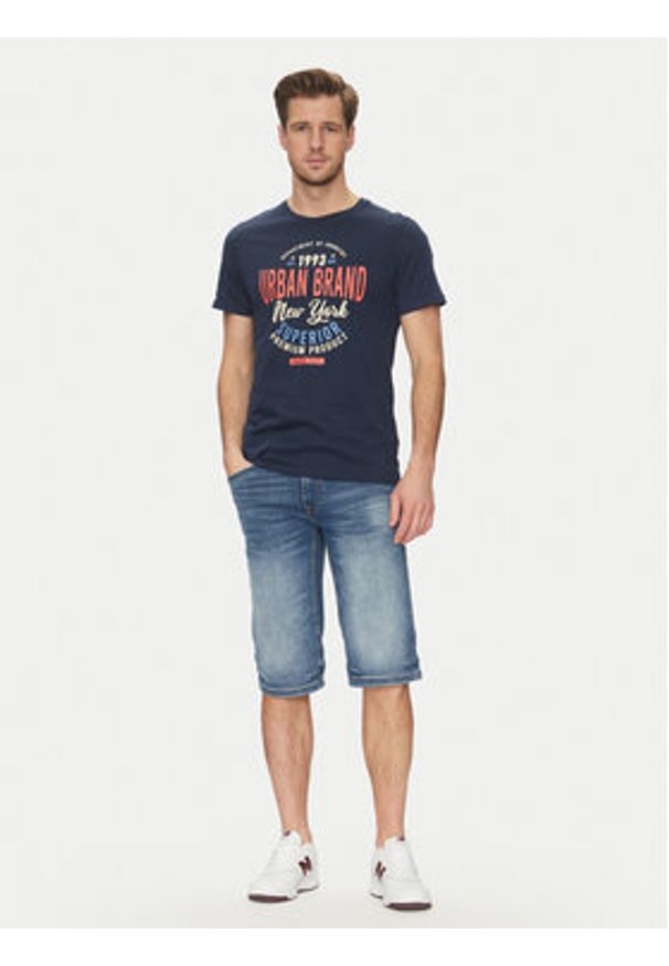 Blend T-Shirt 20717759 Granatowy Regular Fit. Kolor: niebieski. Materiał: bawełna