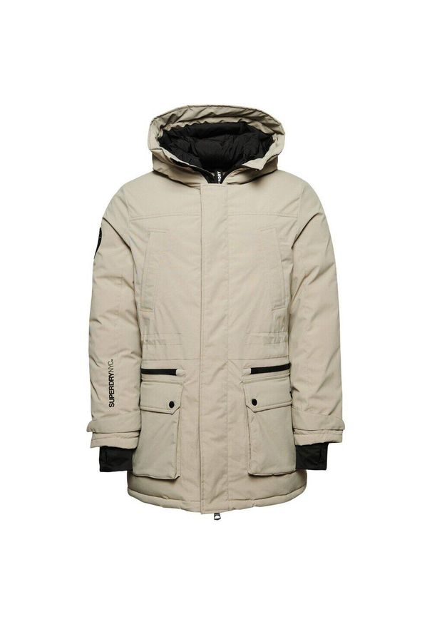 Pikowana parka Superdry City. Kolor: szary. Sezon: zima. Styl: sportowy