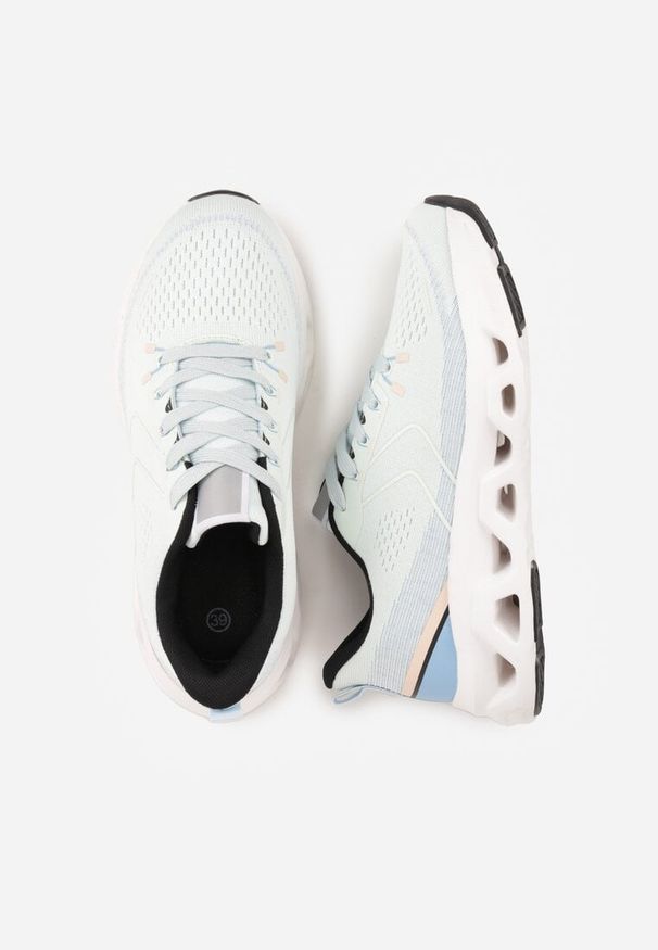 Born2be - Niebieskie Buty Sportowe na Grubej Geometrycznej Podeszwie Alexusa. Okazja: na co dzień. Kolor: niebieski. Materiał: jeans, dresówka. Wzór: geometria