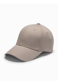Ombre Clothing - Męska czapka z daszkiem bejsbolówka z ozdobnym haftem – popielata V3. Kolor: szary. Materiał: bawełna. Wzór: haft. Styl: klasyczny, casual #4