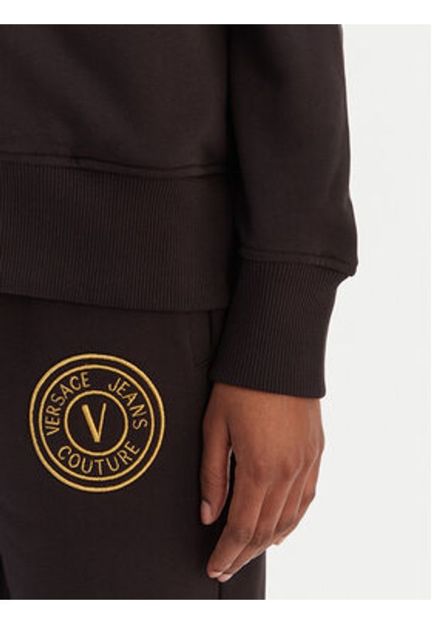 Versace Jeans Couture Bluza 80HAIT02 CF01T Czarny Regular Fit. Typ kołnierza: kołnierzyk włoski. Kolor: czarny. Materiał: bawełna