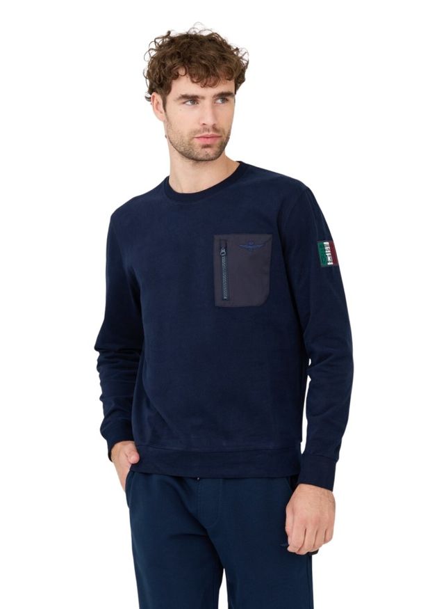 Aeronautica Militare - AERONAUTICA MILITARE Granatowy longsleeve. Kolor: niebieski. Długość rękawa: długi rękaw