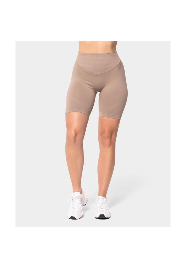 Bikery bezszwowe Carpatree Accolade beżowe. Kolor: beżowy. Sport: fitness