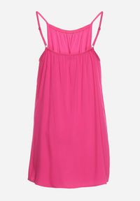 Born2be - Fuksjowa Wiskozowa Sukienka na Regulowanych Ramiączkach Ulantia. Okazja: na co dzień. Kolor: różowy. Materiał: wiskoza. Długość rękawa: na ramiączkach. Sezon: lato. Styl: casual, elegancki #7