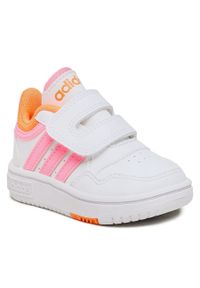 Adidas - Buty adidas Hoops H03859 White/Pink/Orange. Kolor: biały. Materiał: materiał