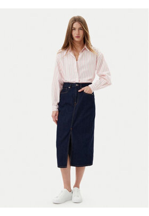 Pepe Jeans Spódnica jeansowa PL901186 Niebieski Regular Fit. Kolor: niebieski. Materiał: bawełna