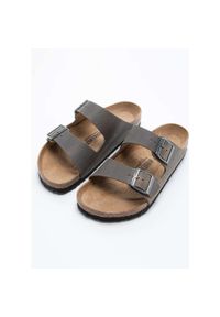 Klapki dorosłych Birkenstock Arizona Faded. Kolor: brązowy. Materiał: skóra, syntetyk, materiał