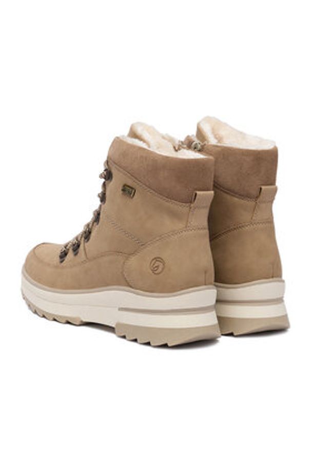 Remonte Trzewiki CEO-D2B74-20 Beżowy. Kolor: beżowy. Materiał: nubuk, skóra