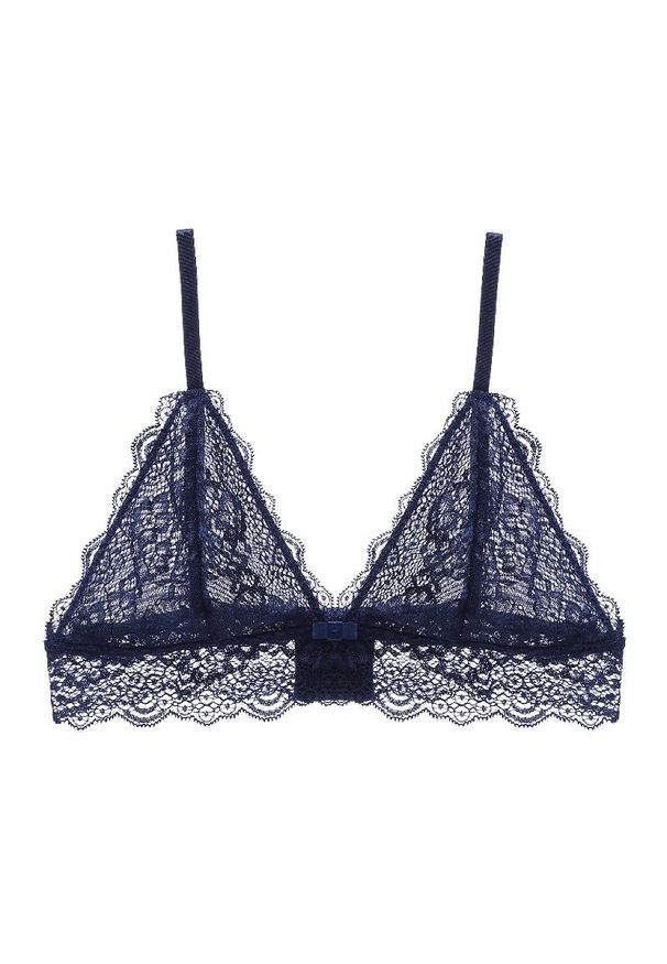 Intica - Braletka z koronki z regulowanymi ramiączkami Josselyn. Kolor: niebieski. Materiał: koronka. Wzór: koronka