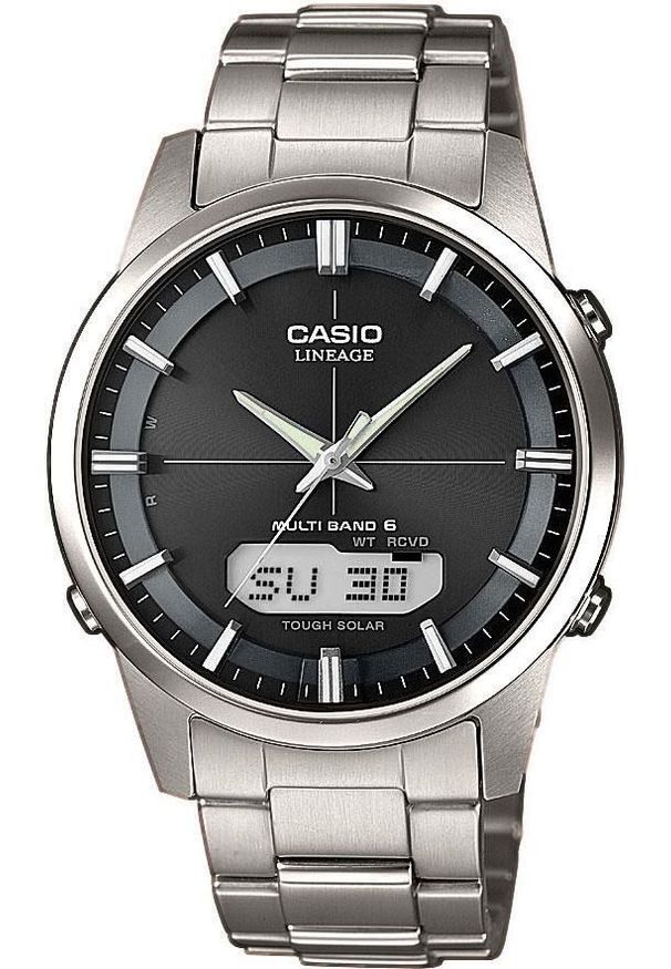 Zegarek Casio Męski LCW-M170TD-1AER Tytan Szafir Wave Ceptor srebrny. Kolor: srebrny