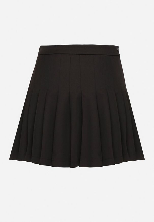Born2be - Czarne Wiskozowe Spódnico-Spodenki High Waist z Plisami Annelin. Okazja: na co dzień. Stan: podwyższony. Kolor: czarny. Materiał: wiskoza. Sezon: lato. Styl: elegancki, klasyczny, casual