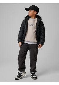 4f - 4F Kurtka z wypełnieniem syntetycznym chłopięca - czarna 152 (11-12 lat). Okazja: na co dzień, na uczelnię. Kolor: czarny. Materiał: syntetyk. Sezon: lato. Styl: casual #2
