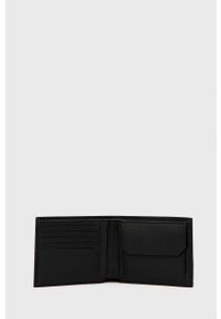 Calvin Klein portfel skórzany męski kolor czarny. Kolor: czarny. Materiał: skóra. Wzór: gładki #4