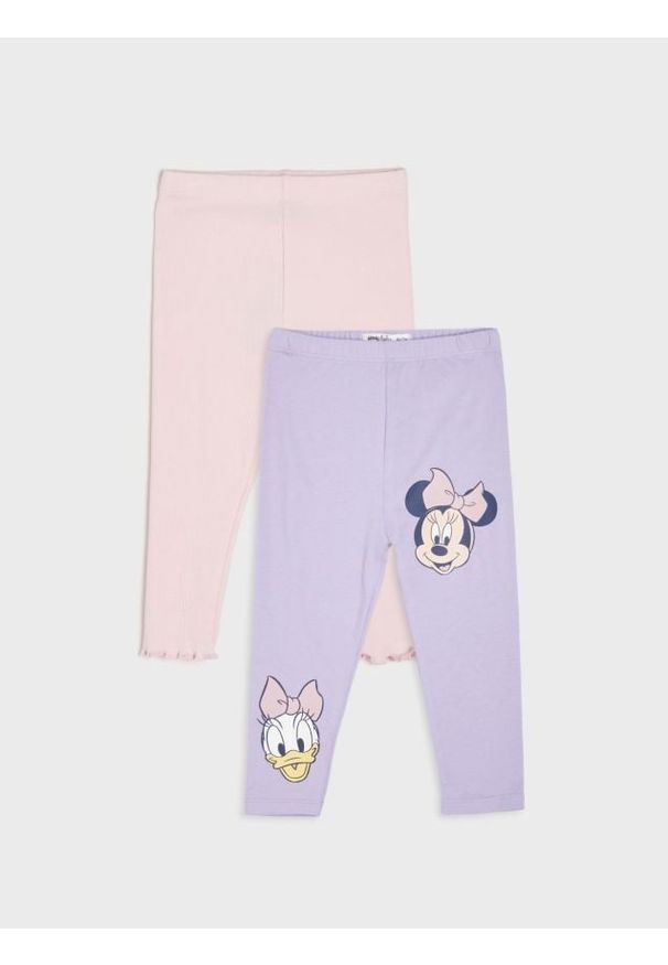 Sinsay - Legginsy Myszka Minnie 2 pack - fioletowy. Kolor: fioletowy. Materiał: guma. Wzór: motyw z bajki