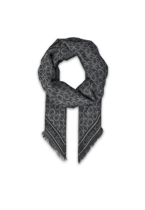 Calvin Klein Chusta Aop Monogram Jacquard LV04F8054G Czarny. Kolor: czarny. Materiał: materiał