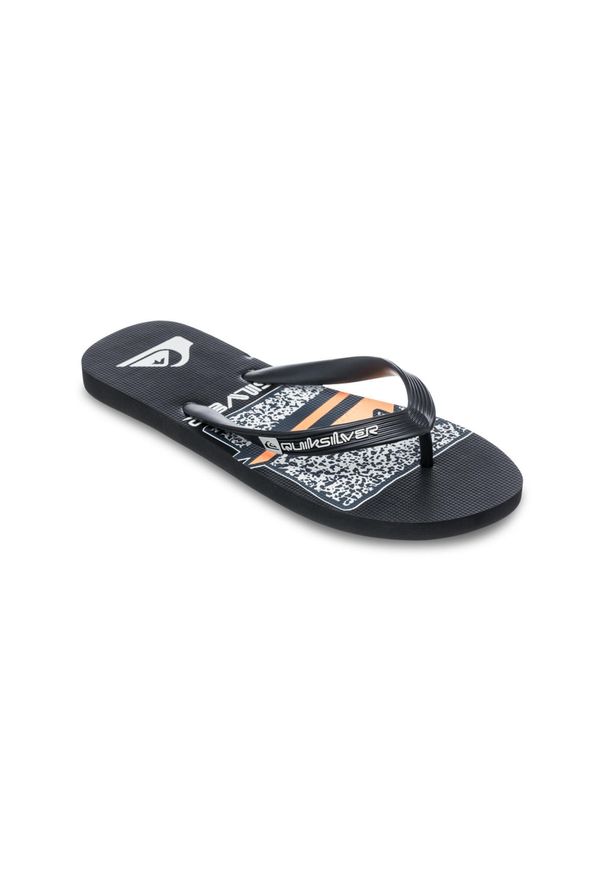 Quiksilver - Klapki plażowe JAVA ART Czarny Mężczyźni. Okazja: na plażę. Kolor: brązowy, zielony, wielokolorowy. Materiał: guma. Styl: sportowy