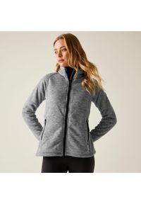 Regatta - Polar damski rozsuwany Emilde. Kolor: biały. Materiał: polar. Wzór: melanż. Sport: turystyka piesza #1