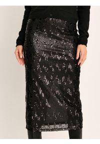 Sinsay - Spódnica midi z cekinami - czarny. Kolor: czarny #1