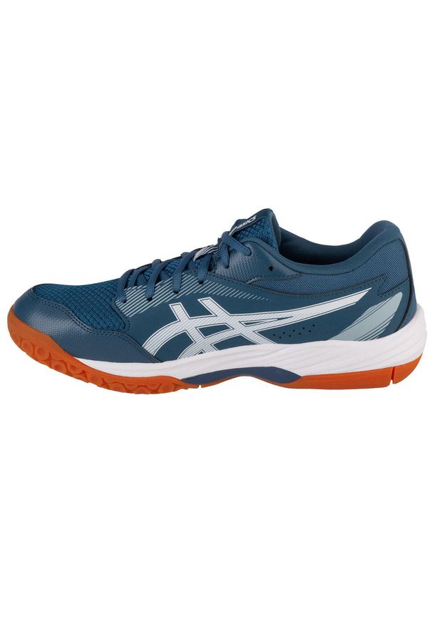 Buty siatkarskie męskie Asics Gel-task 4. Zapięcie: sznurówki. Kolor: biały, wielokolorowy, niebieski. Materiał: materiał, syntetyk, tkanina. Szerokość cholewki: normalna