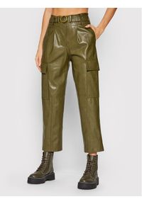 Spodnie z imitacji skóry Fracomina. Kolor: zielony. Materiał: skóra #1