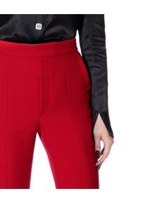 AGGI - Czerwone spodnie z rozcięciami Monica. Kolor: czerwony. Materiał: jedwab. Wzór: ze splotem #5
