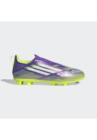 Adidas - Buty piłkarskie dla dzieci ADIDAS F50 League Laceless FG/MG. Materiał: syntetyk. Szerokość cholewki: normalna. Wzór: nadruk. Sport: piłka nożna