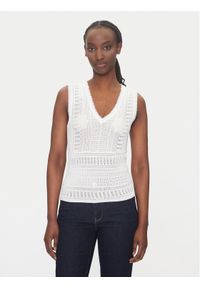 Morgan Top 242-MUSHU Biały Slim Fit. Kolor: biały. Materiał: wiskoza