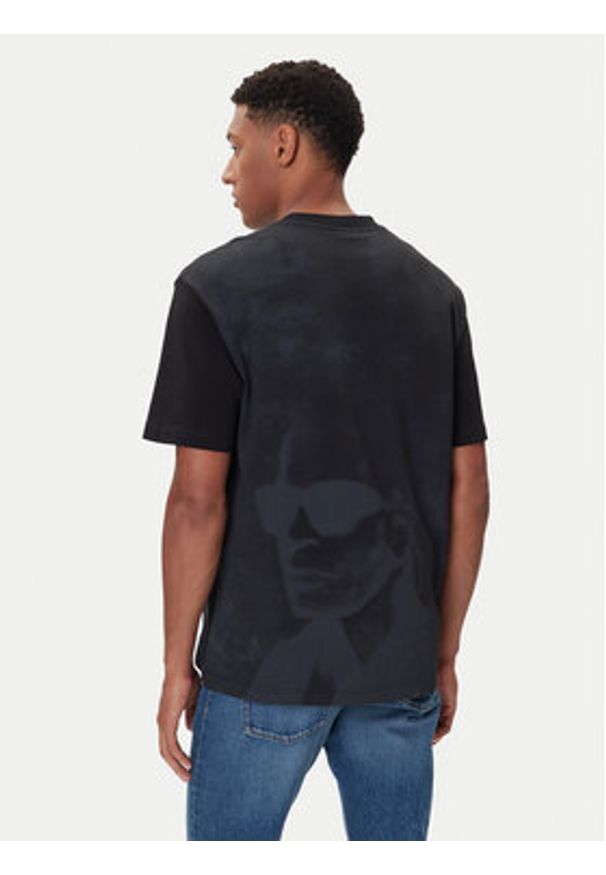 Karl Lagerfeld Jeans T-Shirt A4M17030 Czarny Relaxed Fit. Kolor: czarny. Materiał: bawełna