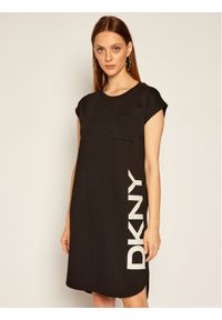 DKNY Sukienka codzienna P0RD1B2J Czarny Regular Fit. Okazja: na co dzień. Kolor: czarny. Materiał: bawełna, syntetyk. Typ sukienki: proste. Styl: casual #1