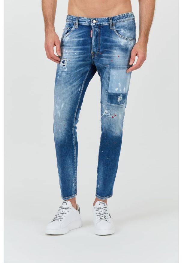 DSQUARED2 Niebieskie jeansy Skater Jean. Kolor: niebieski