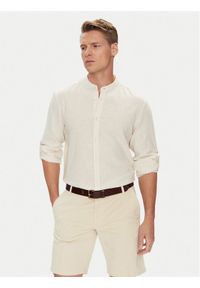 Mustang Koszula Yuma 1016469 Beżowy Regular Fit. Kolor: beżowy. Materiał: len, bawełna #1