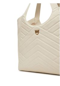Pinko - PINKO Torebka Tote Bag PE 25 PLTT 104536 A2AO Biały. Kolor: biały. Materiał: skórzane #4