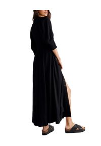 FREE PEOPLE - Czarna sukienka z bawełny String Of Hearts. Kolor: czarny. Materiał: bawełna. Wzór: aplikacja. Długość: maxi