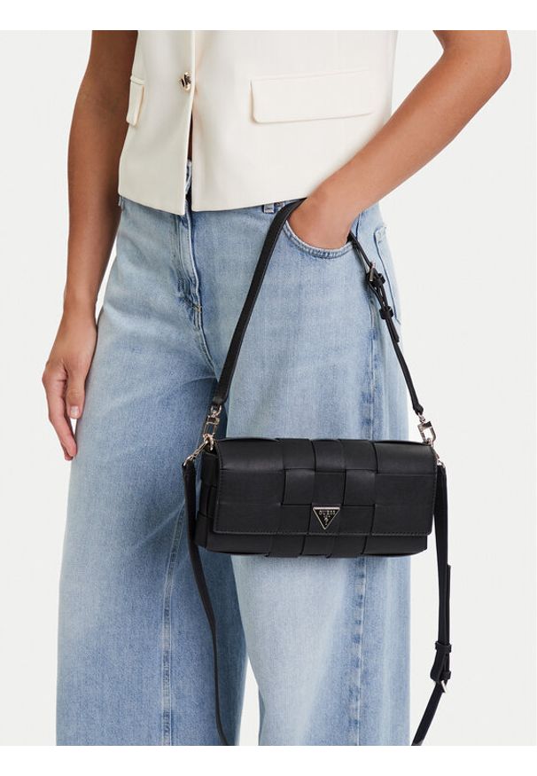 Guess Torebka Maylee HWWG96 61190 Czarny. Kolor: czarny. Materiał: skórzane