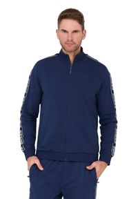 Guess - GUESS Granatowa męska bluza dresowa, Rozmiar XXL. Typ kołnierza: bez kaptura. Kolor: niebieski. Materiał: dresówka #5