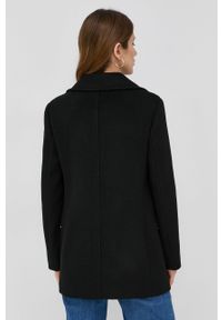 MAX&Co. Płaszcz wełniany kolor czarny przejściowy dwurzędowy. Kolor: czarny. Materiał: wełna. Styl: klasyczny #4