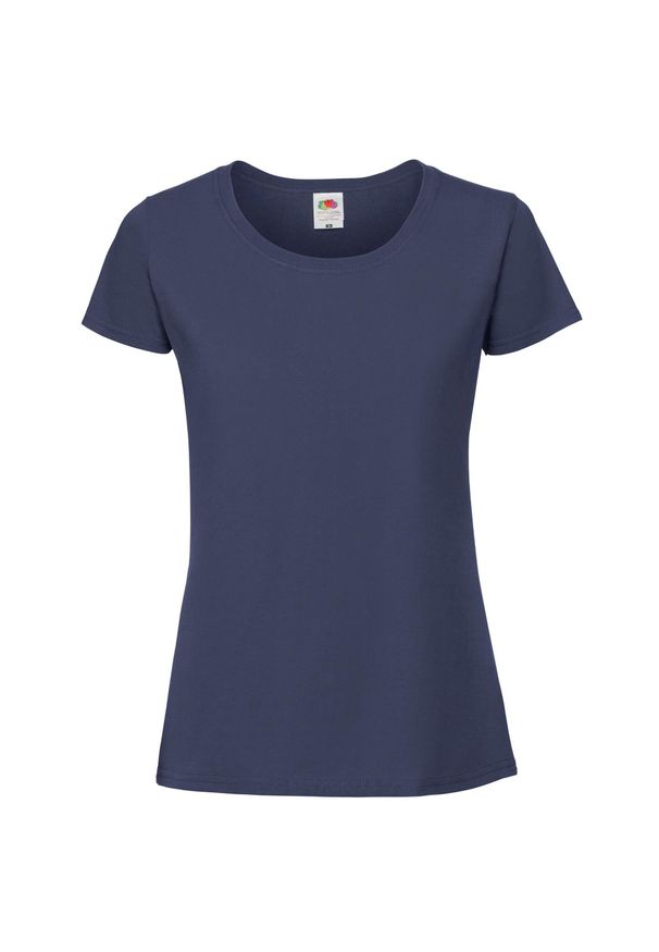 FRUIT OF THE LOOM - Koszulka Damska Iconic 195 Premium Ringspun Cotton T-shirt. Kolor: niebieski. Sport: turystyka piesza