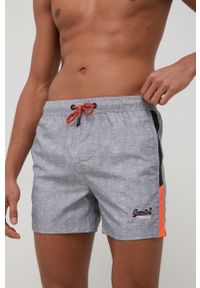 Superdry szorty kąpielowe kolor szary. Kolor: szary. Materiał: tkanina, materiał #3
