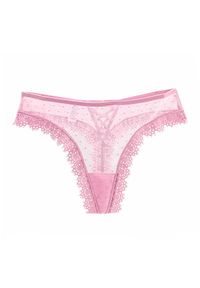 Intica - Stringi bezszwowe z koronką niewidoczne pod odzieżą Shalini. Kolor: różowy. Materiał: koronka. Wzór: koronka