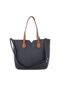 Torebka damska Rieker, ze skóry ekologicznej o klasycznej formie z dwoma uchwytami długim paskiem na ramię ozdobną apaszką i funkcjonalnym wnętrzem d. Kolor: niebieski. Materiał: skórzane. Styl: klasyczny. Rodzaj torebki: na ramię #7