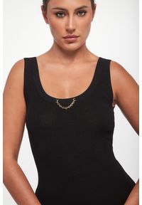 Elisabetta Franchi - Top damski prążkowany z jedwabiem ELISABETTA FRANCHI. Materiał: prążkowany, jedwab #3