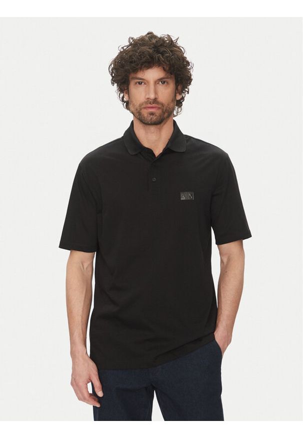 Armani Exchange Polo XM000484 AF10364 UC001 Czarny Regular Fit. Typ kołnierza: polo. Kolor: czarny. Materiał: bawełna