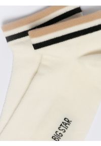 Big-Star - Stopki męskie bawełniane białe Hileno 100. Kolor: biały. Materiał: bawełna. Wzór: ze splotem, paski #4