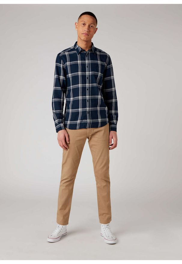 Wrangler - WRANGLER LS 1PKT SHIRT MĘSKA KOSZULA NAVY W5A1OR114 112129979