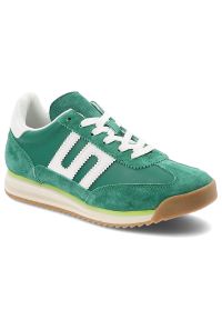 Sneakersy damskie Filippo, cholewka ze skóry naturalnej zamszowej klasyczne sznurowanie sportowy fason, zielone, DP7686/26. Zapięcie: sznurówki. Kolor: zielony. Materiał: skóra, zamsz. Szerokość cholewki: normalna #1