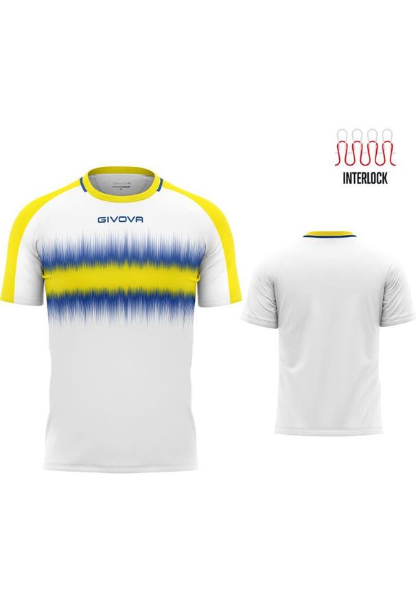 Givova Sport T-shirt Geel-Royal M - Oddychający i Lekki. Kolor: niebieski, żółty, wielokolorowy. Materiał: poliester. Sport: fitness, kolarstwo, joga i pilates