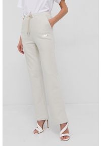 Patrizia Pepe Spodnie bawełniane damskie kolor szary proste high waist. Stan: podwyższony. Kolor: szary. Materiał: bawełna #1