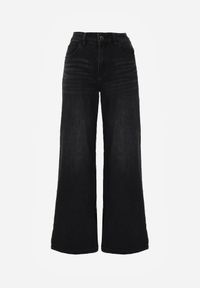 Born2be - Czarne Jeansy o Szerokim Kroju Palazzo z Bawełną i Wysokim Stanem Zinnalitte. Stan: podwyższony. Kolor: czarny. Styl: klasyczny #2